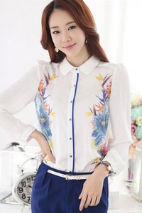 Áo sơ mi nữ in hoa BA70