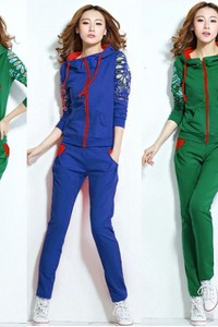 BB37 Bộ quần áo thu đông nữ in họa tiết