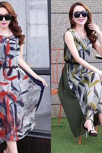 Đầm maxi lá trúc BM30