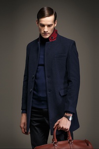 Áo dạ nam lông cừu cổ đứng cao cấp Hàn Quốc body 08