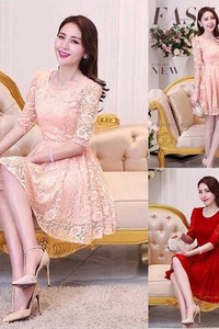 Đầm ren xòe tay lở VD231