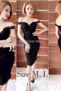 Đầm body cúp ngực phối ren thêu VD339