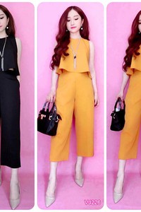 Set áo sát nách quần suông lửng VJ226