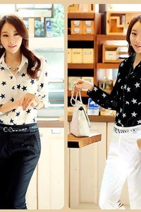 Áo sơ mi họa tiết ngôi sao lớn VA44