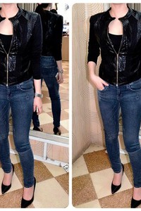 Quần jean lưng cao 1 nút cào rách nhẹ VQ96