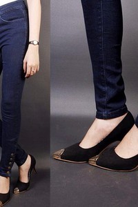Quần jean lưng cao 5 nút bắp chân VQ49