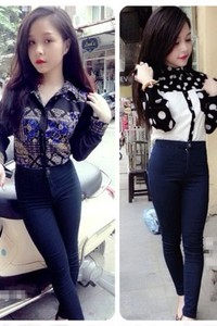 Quần jean lưng cao 1 nút VQ51 - V150