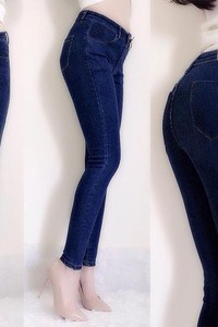 Quần jean lưng cao 1 nút cào rách 2 bên VQ134