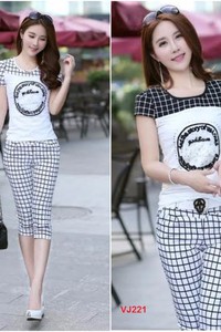 Set bộ đồ ô vuông lửng VJ221