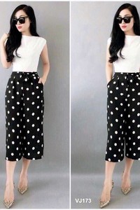 JJum liền quần lửng chấm bi VJ173