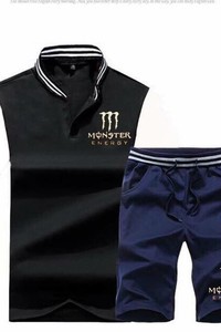 Sett quần áo thể thao nam Monster cá tính - XST029 màu đen
