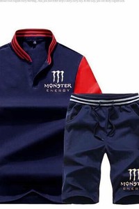 Sett quần áo thể thao nam Monster cá tính - XST029 màu xanh