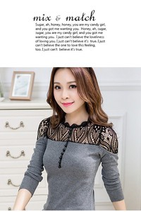 Áo thun dài tay vai phối ren tb0153