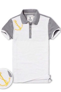 VAP003 - Áo polo in hình mỏ neo phối màu cao cấp