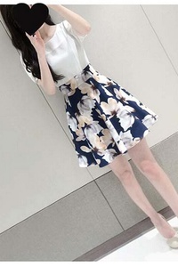 Đầm xòe hoa xinh tay ngắn TB043