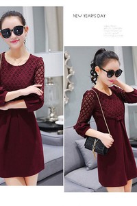 Đầm suông tay phồng đính nơ TB0184