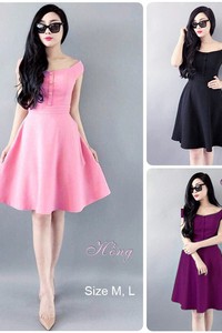 Đầm tùng xòe bệt vai - sp.00926