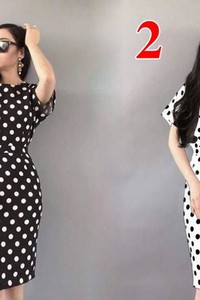 Đầm chấm bi thun mỹ xinh xắn - sp.00844