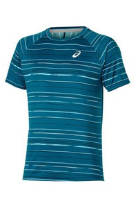 Áo Tennis Asics Mosaic Blue Sọc Ngang