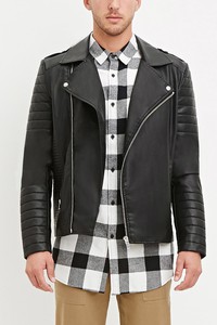Áo Khoác Da Forever21 Quilted Faux Leather Jacket