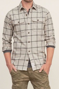 Áo Sơ Mi Tay Dài Abercrombie And Fitch Plaid Flannel Shirt