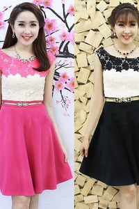 Set nguyên bộ áo ren hoa chân váy SP.00911