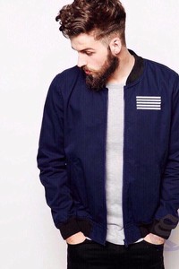XKK006 - Áo khoác Bomber 5 sọc cực HOT XANH DEN