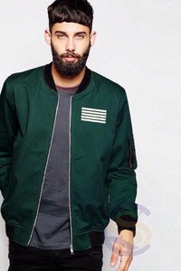 XKK005 - Áo khoác Bomber 5 sọc cực HOT XANH REU