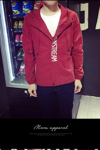 TKB087 - Áo khoác kaki in chữ cao cấp màu đỏ