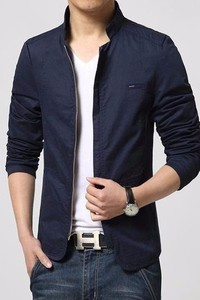 XAK69 - Áo khoác kaki giả vest mẫu mới xanh đen