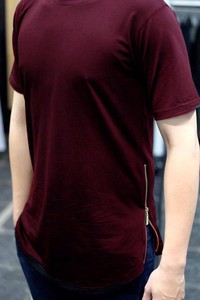 KAT002 - áo thun zip dây kéo cá tính - ĐỎ ĐÔ