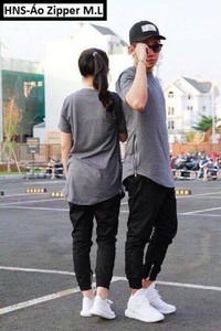 KAT003 - áo thun zip dây kéo cá tính - XÁM