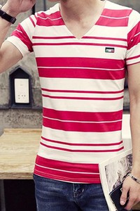 Bb1783 - áo thun sọc logo cổ tim cực hot - đỏ tươ I