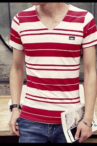 Bb1781 - áo thun sọc logo cổ tim cực hot - đỏ đô