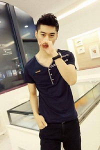 Bb1699 - áo thun cổ tim hq cao cấp màu đen