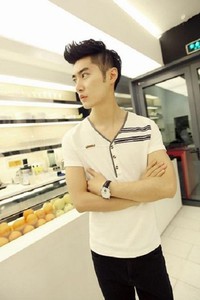 Bb1699 - áo thun cổ tim hq cao cấp màu trắng