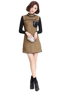 Đầm suông nữ phối túi