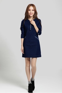 Đầm suông denim 2 túi