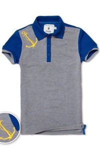 VAP005 - Áo polo in hình mỏ neo phối màu cao cấp