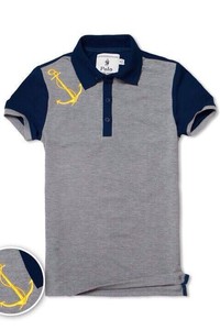 VAP004 - Áo polo in hình mỏ neo phối màu cao cấp