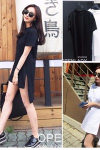 Áo thun trơn lệch tà