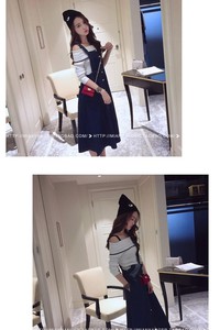 Yếm jeans dài cổ điển 13282