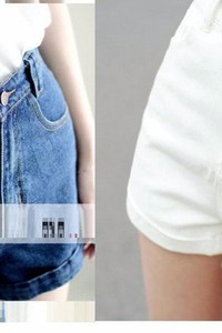Quần short jean trơn