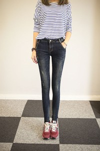 Quần jean thun ống ôm bẻ lai tb0171