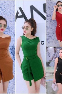 Jum short vạt chéo cột dây eo