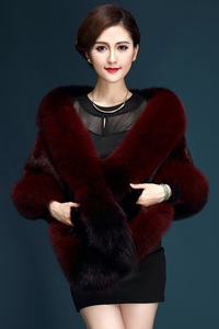 Khăn choàng lông chồn nhập khẩu cao cấp TA417 (Đỏ đun)