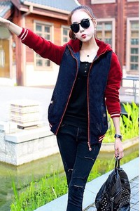 Áo Khoác Jean Nữ Phối Nỉ