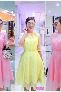 Đầm xòe tay lở xinh xắn VD424