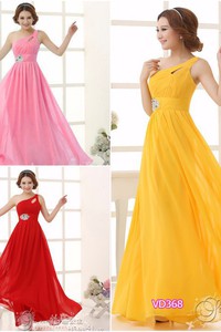 Đầm lệch vai kèm phụ kiện đá sang trọng VD368