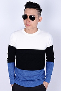 Áo len nam tay dài thời trang sọc ngang 857 02001480101